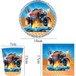 Tianyi - vaisselle de fte truck vaisselle d'anniversaire pour enfants truck vaisselle jetable gobelets ...