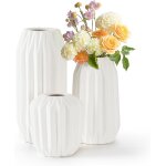 Tianyi - vase jeu de 3, set de vases en céramique blanche Tianyi - vase jeu de 3, set de vases en céramique blanche