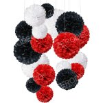Tianyi - zerodeco papier de soie pompons, noir rouge blanc boule de fleur en papier pour fête d'anniversaire ... Tianyi - zerodeco papier de soie pompons, noir rouge blanc boule de fleur en papier pour fête d'anniversaire ...