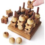 Tic tac toe 3d - pour 2 joueurs a partir de 6 ans - jeu de socit familial en bois massif et aux normes ...