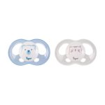 Tigex 2 sucettes soft touch silicone taille 0 - 6 m ourson chat
