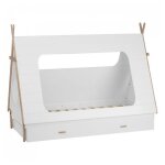 Tipi lit maison 90x200 cm pin blanc tiroir