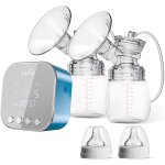 Tire - lait electrique double, portable, aspiration puissante, indolore, avec 2 tailles de bride, 4 modes ...