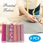 Tissu en coton pour enfants, 6 pices, bricolage, cousu a la main, petit tissu imprim floral rouge, ...