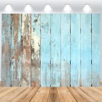 Toile de fond en bois 2. 5x1. 8m, rtro bleu brun rustique mur en bois vinyle fond de photographie pour ...