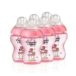 Tommee tippee - closer to nature - lot de 6 biberons roses décorés de 260 ml - 0m + sans bpa Tommee tippee - closer to nature - lot de 6 biberons roses décorés de 260 ml - 0m + sans bpa