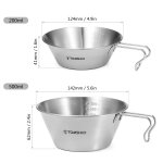 Tomshoo ¿c tasse sierra en acier inoxydable, bol doseur de 200ml / 500ml, pour camping en plein air, ...