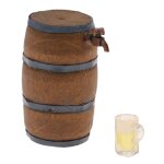 Tonneau de bire miniature pour maison de poupe, ft de bire, verre de vin, echelle 1:12, jouets de ...