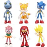 Toontechnology sonic mini figurine, 6 pi�ces sonic mini ornements enfants g�teau figurine, sonic f�te ...