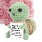 Tortues positives en peluche au crochet, jouet d��coratif tricot��, cadeau pour les enseignants, f��te ...