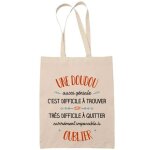Tote bag une doudou aussi g�niale sac cabas coton fairtrade r�utilisable pour courses, travail ou transport ...