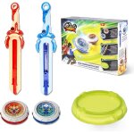 Toupies battle arena set, toupie enfants 2pcs, toupie jouets avec mini lanceur d'�p�e, battling tops ...