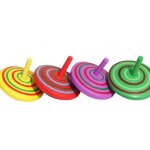 Toupie en bois pour enfants, jouet classique, color�, anti - stress, pour le d�veloppement, cadeau, 4 ...