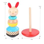 Tour en bois multicolore, bloc d'empilage, jouet, jeu educatif pour