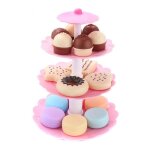 Tour a gteau rose pour filles, 17 pices, mini ensemble de nourriture pour biscuits, jouets de cuisine ...