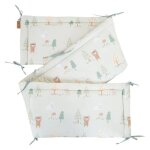 Tour de lit en coton doux roba - woodland buddies - 170 cm - motif animaux - vert pastel Tour de lit en coton doux roba - woodland buddies - 170 cm - motif animaux - vert pastel