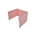 Tour de lit r�versible 100% coton a motifs etoiles - rose - 180 x 40 cm