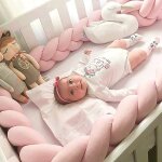 Tour de lit tresse - douce tour de lit bebe 2m avec cordon d'attache idal pour la scurit de votre ...