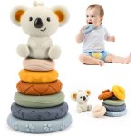 Tour souple empilable jouet sensoriel eveil dentition pour bébé, cercle de nidification avec figurine ... Tour souple empilable jouet sensoriel eveil dentition pour bébé, cercle de nidification avec figurine ...