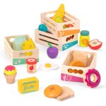Toys - aliments en bois pour le jeu - caisses du groupe alimentaire - 24 accessoires pour la cuisine ...