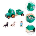 Tracteur en bois mod�le amusant pour enfants, 1 ensemble, tracteur durable