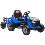 Tracteur electrique enfant avec remorque amovible et t�l�commande - effets sonores et lumineux - bleu ...