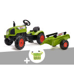 Tracteur enfant claas arion 410 avec remorque 2 � 5 ans + ceinture avec outils de jardin enfants - falk ...