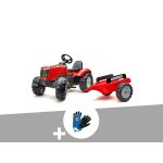 Tracteur enfant massey ferguson 3 a 7 ans falk + gants Tracteur enfant massey ferguson 3 a 7 ans falk + gants