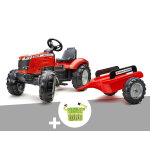 Tracteur enfant massey ferguson avec remorque 3  7 ans + ceinture avec outils de jardin enfants - falk ...