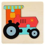 Tracteur - puzzle 3d en bois pour bébé, jouets educatifs précoces pour enfants, cadeaux Tracteur - puzzle 3d en bois pour bébé, jouets educatifs précoces pour enfants, cadeaux