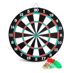 Trade shop - cible de tir avec 6 flechettes 40 cm double face Trade shop - cible de tir avec 6 flechettes 40 cm double face