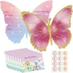 Trahoo - 12 pices cartes d'invitation papillon, avec 12 enveloppes, et auto - adhsif autocollant, cartes ...
