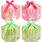 Trahoo - 12pcs botes cadeaux de pques avec ruban, diy hexagonales botes pques fte faveur botes ...