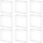 Trahoo - 20 coffret cadeau transparent botes de faveur de mariage en pvc de 9x9x3cm pour bonbons au ...