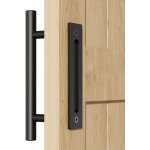Trahoo - 24cm matriel de poigne de porte de grange coulissant, avec poigne de doigt de chasse d'eau, ...