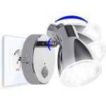 Trahoo - 2635 - 018 veilleuse a capteur led en chrome avec fonction automatique directement 230v avec ...