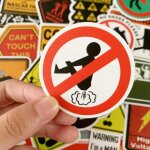 Trahoo - 50 pices panneaux d'avertissement graffitis autocollants pour les enfants, les jeunes les adolescent ...