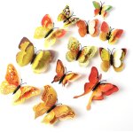 Trahoo - 60 pices de dcorations de papillons, papillons 3d, autocollants de dcoration murale de papillons ...