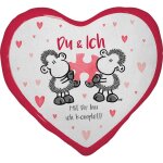 Trahoo - coussin en peluche motif du & moi - en forme de c?ur - 30 cm x 25 cm - multicolore - 100% polyester ...