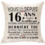 Trahoo - doux 16 ans cadeaux housse de coussin cadeaux d'anniversaire pour 16 ans fille garon original ...