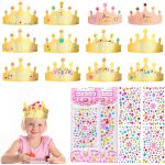 Trahoo - gold paper crowns de 18 pices - pour les clbrations de fte, chapeaux de couronne d'anniversaire ...