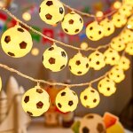 Trahoo - guirlande lumineuse a 10 led - 1, 5 m - design ballon de football - fonctionnement a piles - ...
