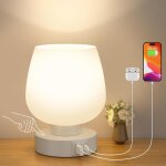 Trahoo - lampe de chevet tactile, petite lampe de table a cordon avec ports de charge usb - a + c intensité ... Trahoo - lampe de chevet tactile, petite lampe de table a cordon avec ports de charge usb - a + c intensité ...