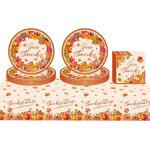 Trahoo - set de table pour fte d'automne, motif citrouille, feuilles d'automne, pour anniversaire d'enfant, ...