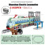 Pas de train box train - blocs de construction de train electrique a piles, ville classique, haute technologie ...