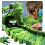 Train electrique de dinosaures a monter soi - m�me, 153 pi�ces, blocs de construction interchangeables, ...