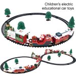 Train de train electrique de nol classique avec lumire musicale, jouet cadeau pour enfants