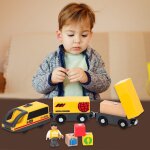 Train de locomotive magntique pour enfants, jouet de transport de marchandises, voiture compatible avec ...