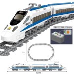 Train tlcommand a grande vitesse avec moteur electrique, blocs de construction de voiture militaire, ...