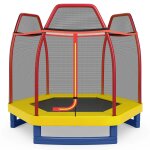 Trampoline enfants 223 x 223 x 186 cm avec filet de s�curit� respirant performances de rebond sup�rieur ...